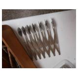 MISC VINTG KITCHEN UTENSIL SET WITH ANTIQUE ENAMIL BUTTER CUTTER
