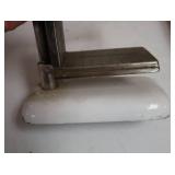 MISC VINTG KITCHEN UTENSIL SET WITH ANTIQUE ENAMIL BUTTER CUTTER