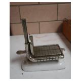 MISC VINTG KITCHEN UTENSIL SET WITH ANTIQUE ENAMIL BUTTER CUTTER