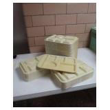 STACK OF "EDWARD DON AND CO" YELLOW LUNCH TRAYS