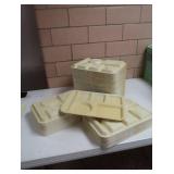STACK OF "EDWARD DON AND CO" YELLOW LUNCH TRAYS