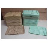 MISC MIXED GREEN AND YELLOW SCHOOL LUNCH TRAYS
