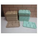 MISC MIXED GREEN AND YELLOW SCHOOL LUNCH TRAYS