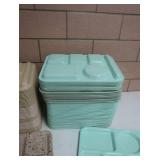 MISC MIXED GREEN AND YELLOW SCHOOL LUNCH TRAYS