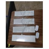 4 APPLE COMPUTOR KEYBOARDS AND 2 APPLE MAGIC COMPUTOR MICE