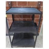 TALL METAL ROLLY CART WITH ELECTRICAL HOOKUP