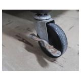 TALL METAL ROLLY CART WITH ELECTRICAL HOOKUP