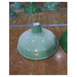 2 16" VINTAGE APPLETON RLM GREEN ENAMEL LIGHT SHADES