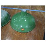 2 16" VINTAGE APPLETON RLM GREEN ENAMEL LIGHT SHADES