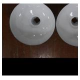 2 16" VINTAGE APPLETON RLM GREEN ENAMEL LIGHT SHADES