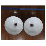 2 16" VINTAGE APPLETON RLM GREEN ENAMEL LIGHT SHADES