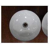 2 16" VINTAGE APPLETON RLM GREEN ENAMEL LIGHT SHADES