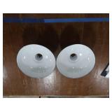 2 16" VINTAGE APPLETON RLM GREEN ENAMEL LIGHT SHADES