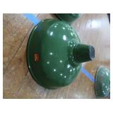 2 16" VINTAGE APPLETON RLM GREEN ENAMEL LIGHTSHADES
