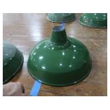 2 16" VINTAGE APPLETON RLM GREEN ENAMEL LIGHTSHADES