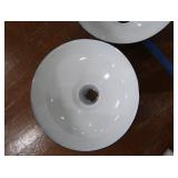 2 16" VINTAGE APPLETON RLM GREEN ENAMEL LIGHTSHADES