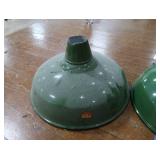2 16" VINTAGE APPLETON RLM GREEN ENAMEL LIGHTSHADES