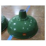 2 16" VINTAGE APPLETON RLM GREEN ENAMEL LIGHTSHADES