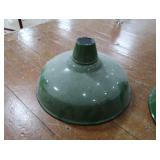 2 16" VINTAGE APPLETON RLM GREEN ENAMEL LIGHTSHADES