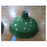 2 16" VINTAGE APPLETON RLM GREEN ENAMEL LIGHTSHADES
