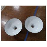 2 16" VINTAGE APPLETON RLM GREEN ENAMEL LIGHTSHADES
