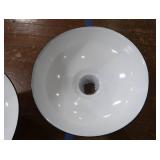 2 16" VINTAGE APPLETON RLM GREEN ENAMEL LIGHTSHADES