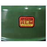 2 16" VINTAGE APPLETON RLM GREEN ENAMEL LIGHTSHADES