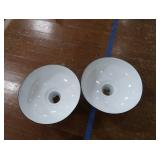 2 16" VINTAGE APPLETON RLM GREEN ENAMEL LIGHTSHADES