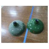 2 16" VINTAGE APPLETON RLM GREEN ENAMEL LIGHTSHADES