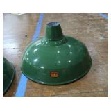 2 16" VINTAGE APPLETON RLM GREEN ENAMEL LIGHTSHADES