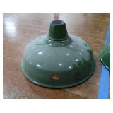 2 16" VINTAGE APPLETON RLM GREEN ENAMEL LIGHTSHADES