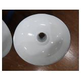 2 16" VINTAGE APPLETON RLM GREEN ENAMEL LIGHTSHADES