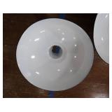 2 16" VINTAGE APPLETON RLM GREEN ENAMEL LIGHTSHADES