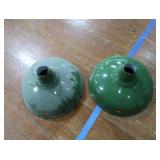 2 16" VINTAGE APPLETON RLM GREEN ENAMEL LIGHTSHADES