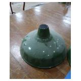 2 16" VINTAGE APPLETON RLM GREEN ENAMEL LIGHTSHADES