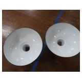 2 16" VINTAGE APPLETON RLM GREEN ENAMEL LIGHTSHADES