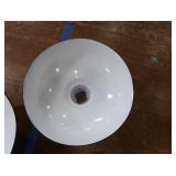 2 16" VINTAGE APPLETON RLM GREEN ENAMEL LIGHTSHADES