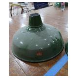 2 16" VINTAGE APPLETON RLM GREEN ENAMEL LIGHTSHADES