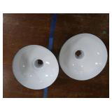 2 16" VINTAGE APPLETON RLM GREEN ENAMEL LIGHTSHADES