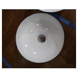 2 16" VINTAGE APPLETON RLM GREEN ENAMEL LIGHTSHADES