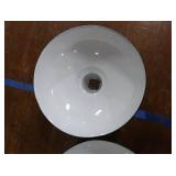 2 16" VINTAGE APPLETON RLM GREEN ENAMEL LIGHTSHADES