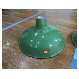 2 16" VINTAGE APPLETON RLM GREEN ENAMEL LIGHTSHADES