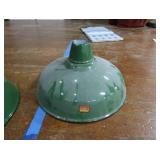 2 16" VINTAGE APPLETON RLM GREEN ENAMEL LIGHTSHADES