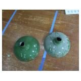 2 16" VINTAGE APPLETON RLM GREEN ENAMEL LIGHTSHADES