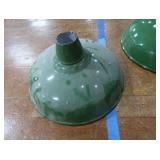 2 16" VINTAGE APPLETON RLM GREEN ENAMEL LIGHTSHADES