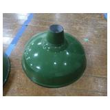2 16" VINTAGE APPLETON RLM GREEN ENAMEL LIGHTSHADES