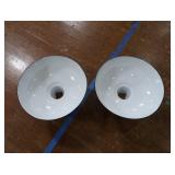 2 16" VINTAGE APPLETON RLM GREEN ENAMEL LIGHTSHADES