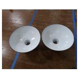 2 16" VINTAGE APPLETON RLM GREEN ENAMEL LIGHTSHADES