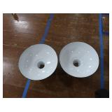2 16" VINTAGE APPLETON RLM GREEN ENAMEL LIGHTSHADES