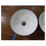 2 16" VINTAGE APPLETON RLM GREEN ENAMEL LIGHTSHADES